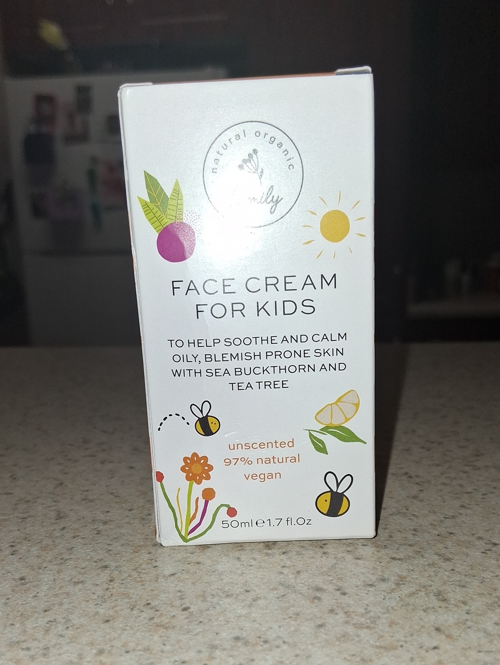 Natural Organic Face Cream for Kids - Unscented New 1.7 Oz